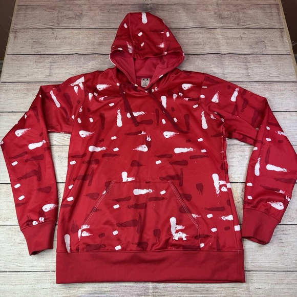 Under Armour Other - Under Armour Red Paint‎ Splatter Hoodie Men's Medium